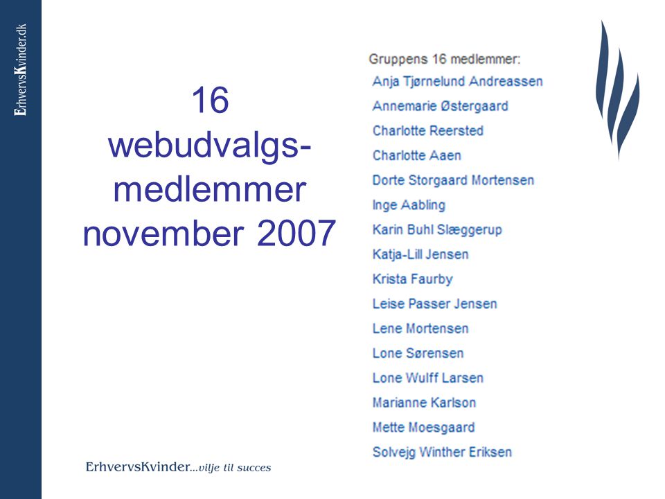 16 webudvalgs- medlemmer november 2007