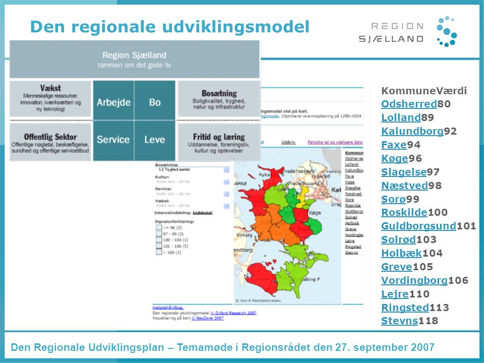 Den Regionale Udviklingsplan – Temamøde i Regionsrådet den 27.