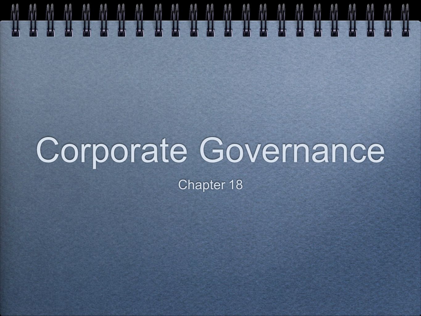 Corporate Governance Chapter 18