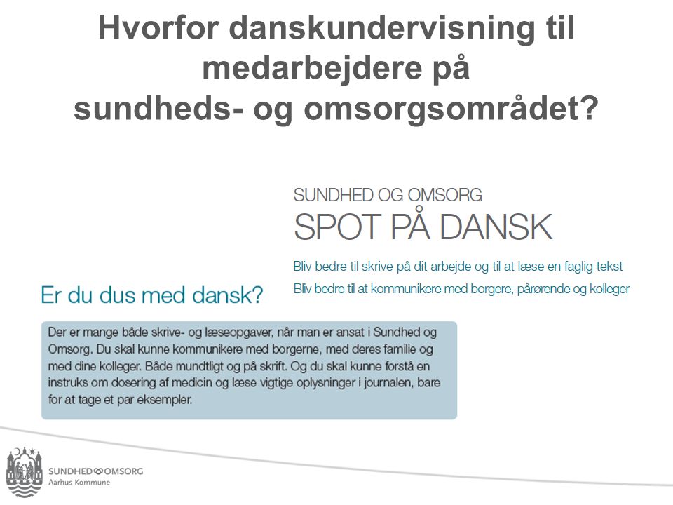 Hvorfor danskundervisning til medarbejdere på sundheds- og omsorgsområdet