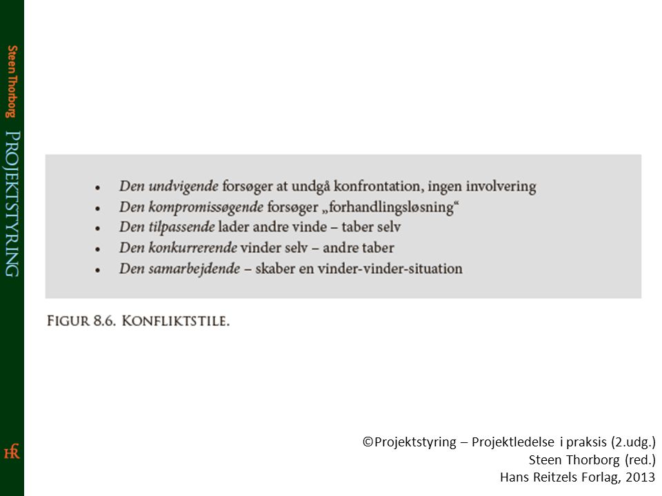 ©Projektstyring – Projektledelse i praksis (2.udg.) Steen Thorborg (red.) Hans Reitzels Forlag, 2013