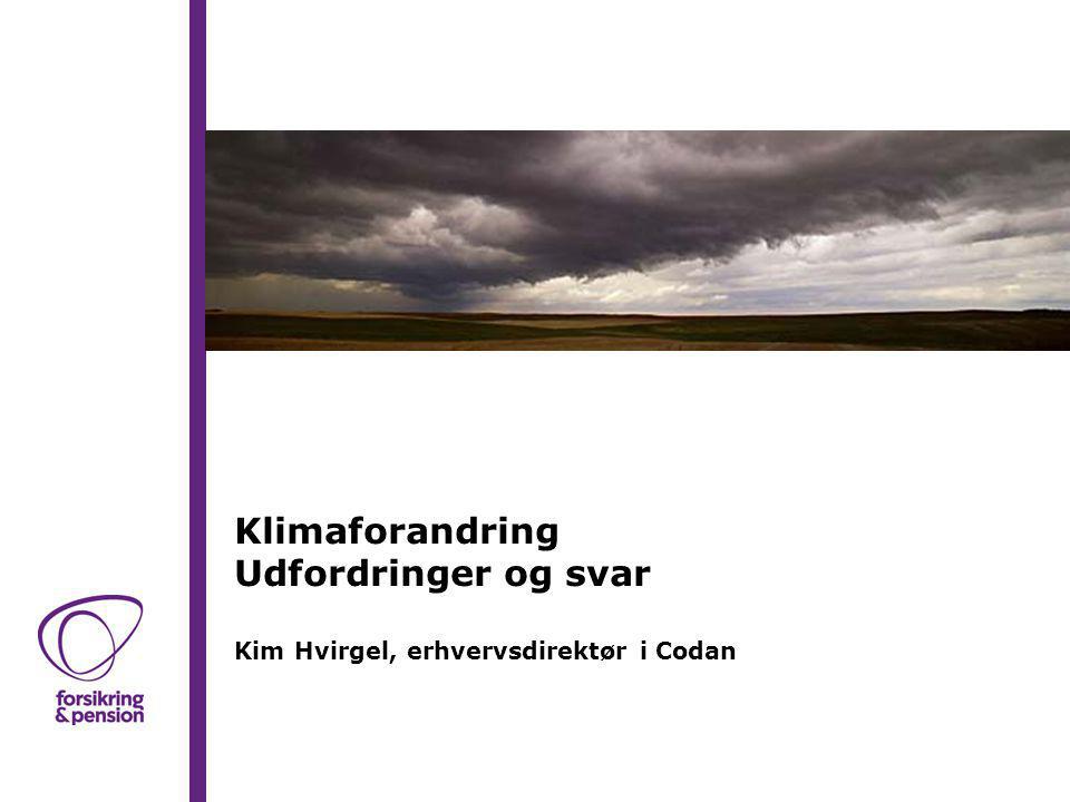 Klimaforandring Udfordringer og svar Kim Hvirgel, erhvervsdirektør i Codan
