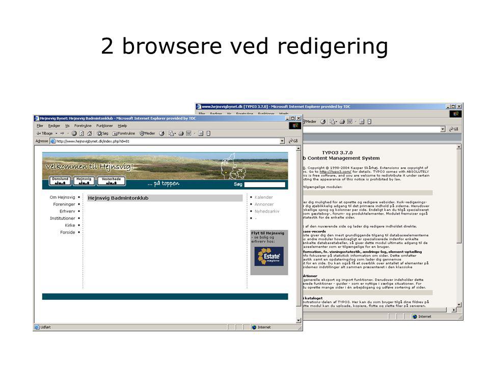 2 browsere ved redigering