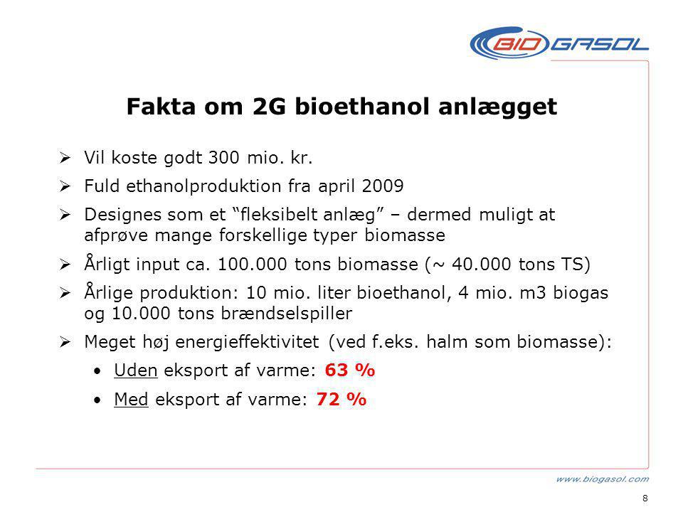 8 Fakta om 2G bioethanol anlægget  Vil koste godt 300 mio.