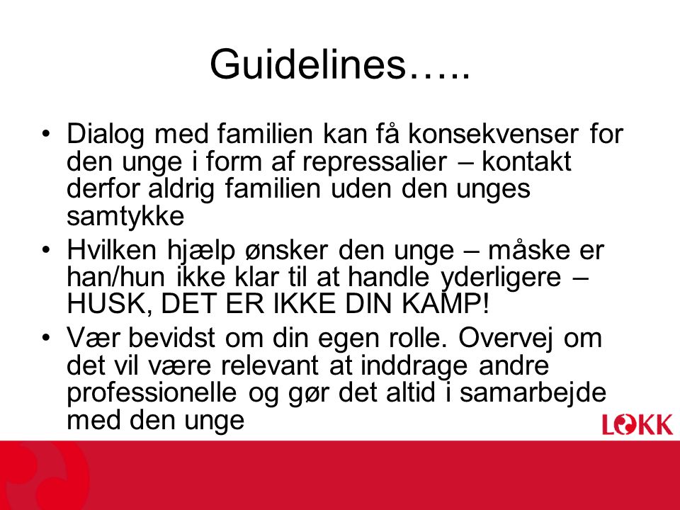 Guidelines…..
