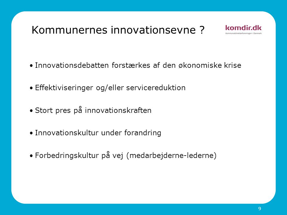 Kommunernes innovationsevne .