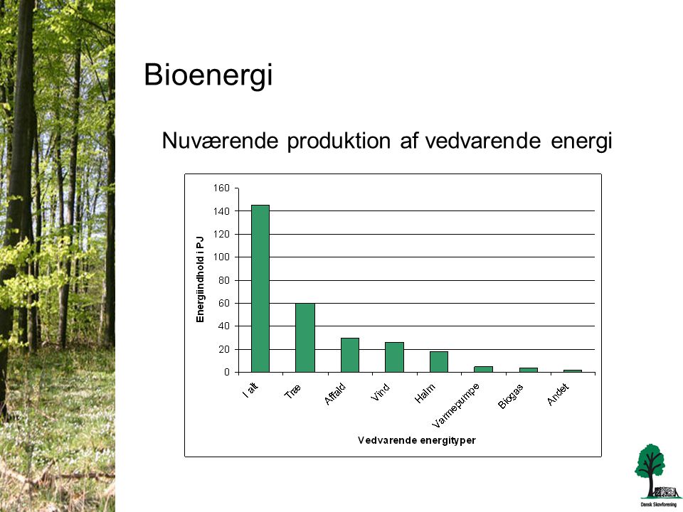 Bioenergi Nuværende produktion af vedvarende energi