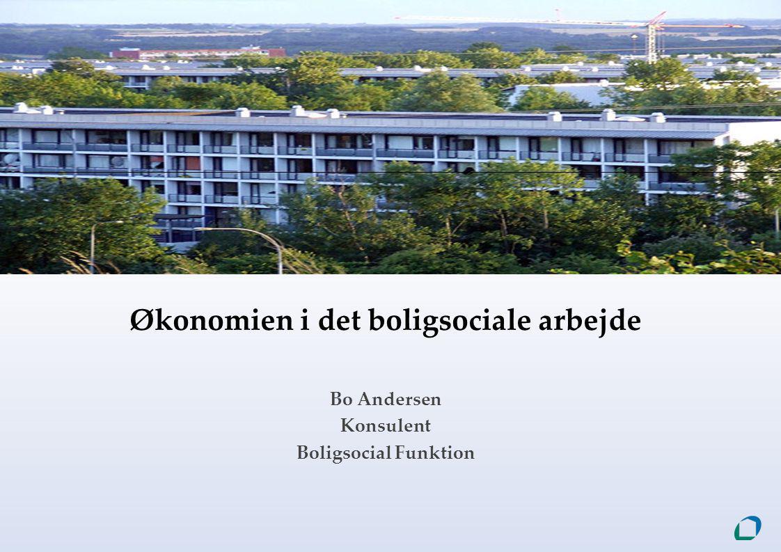 Økonomien i det boligsociale arbejde Bo Andersen Konsulent Boligsocial Funktion