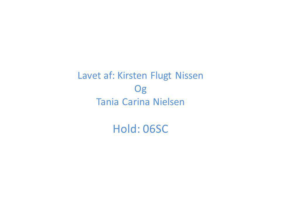 Lavet af: Kirsten Flugt Nissen Og Tania Carina Nielsen Hold: 06SC