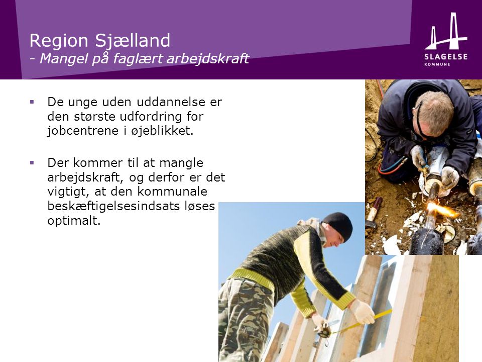 Region Sjælland - Mangel på faglært arbejdskraft  De unge uden uddannelse er den største udfordring for jobcentrene i øjeblikket.
