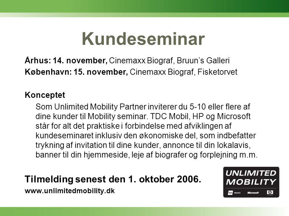 Kundeseminar Århus: 14. november, Cinemaxx Biograf, Bruun’s Galleri København: 15.