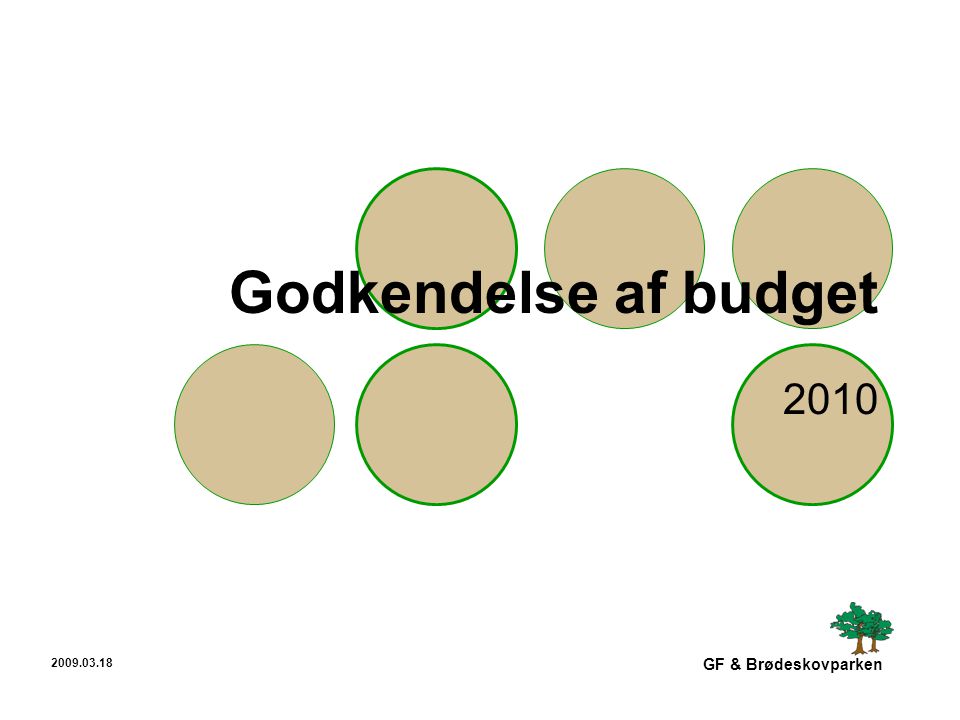 GF & Brødeskovparken Godkendelse af budget 2010