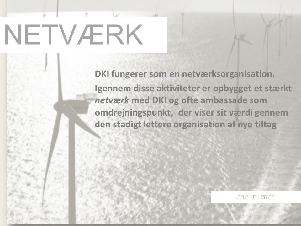 NETVÆRK DKI fungerer som en netværksorganisation.