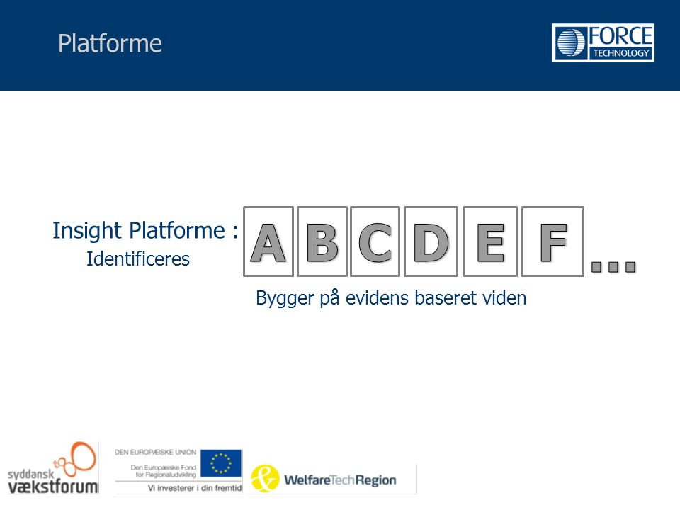 Platforme Insight Platforme : Identificeres Bygger på evidens baseret viden