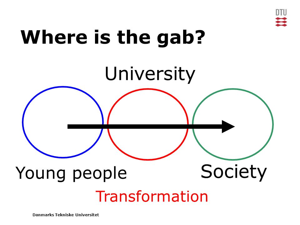 Danmarks Tekniske Universitet Where is the gab Transformation Society Young people University