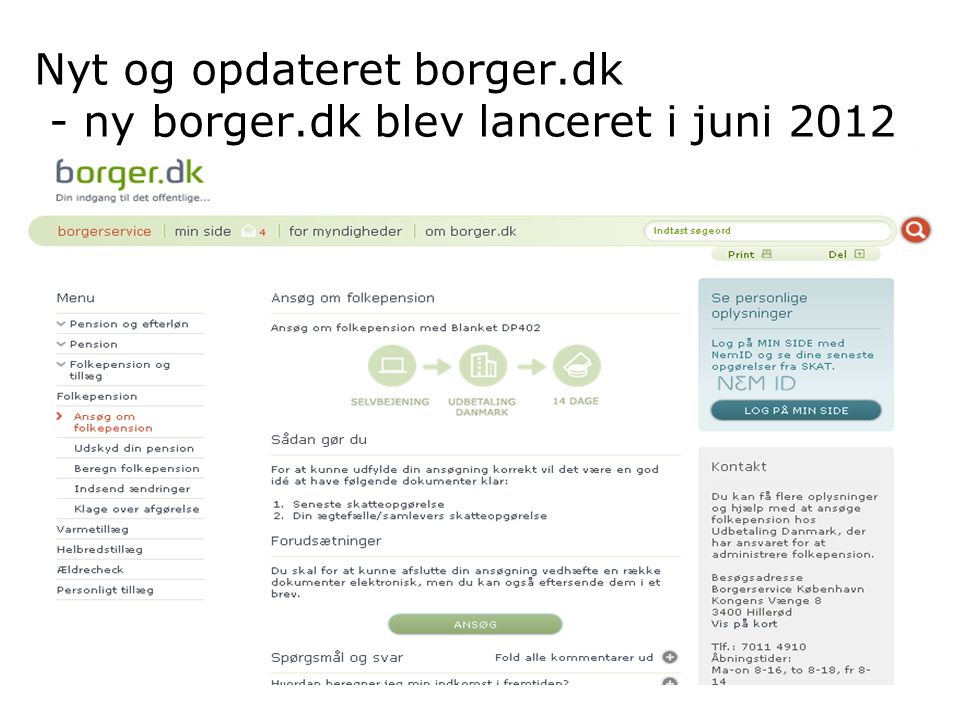 Nyt og opdateret borger.dk - ny borger.dk blev lanceret i juni 2012