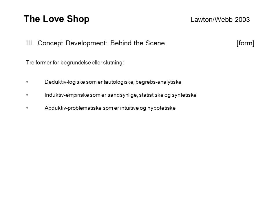 The Love Shop Lawton/Webb 2003 III.