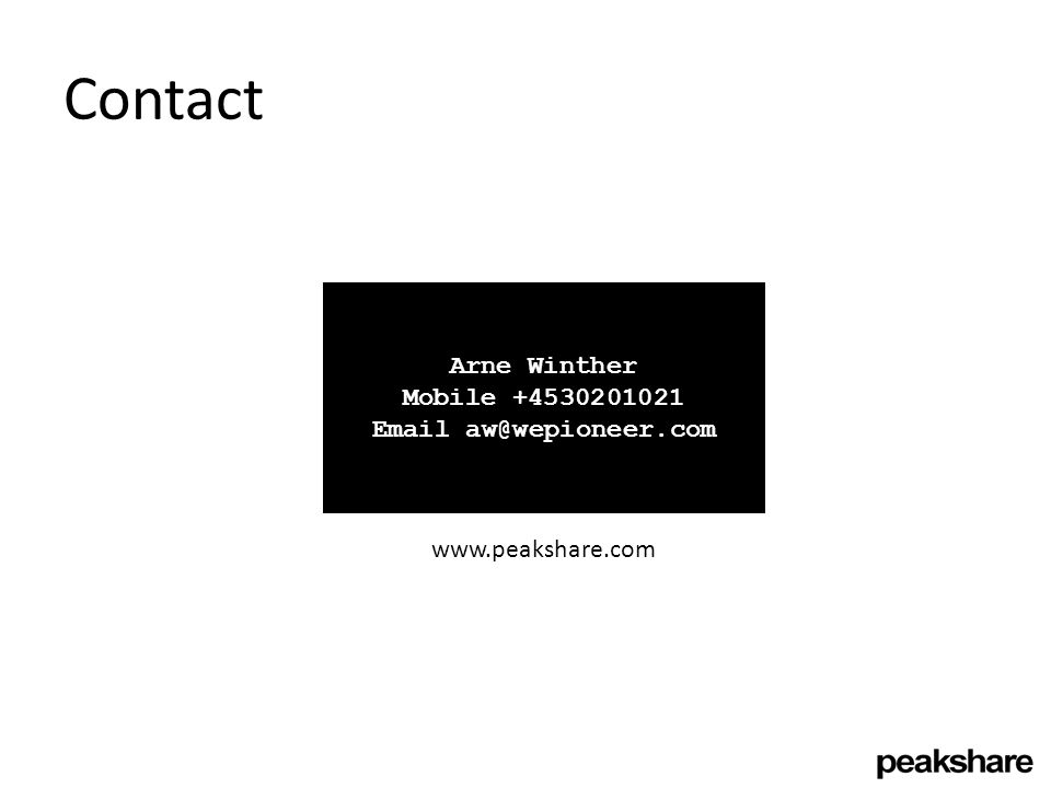 Contact Arne Winther Mobile