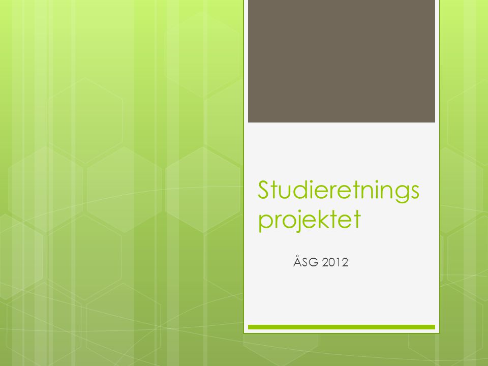 Studieretnings projektet ÅSG 2012